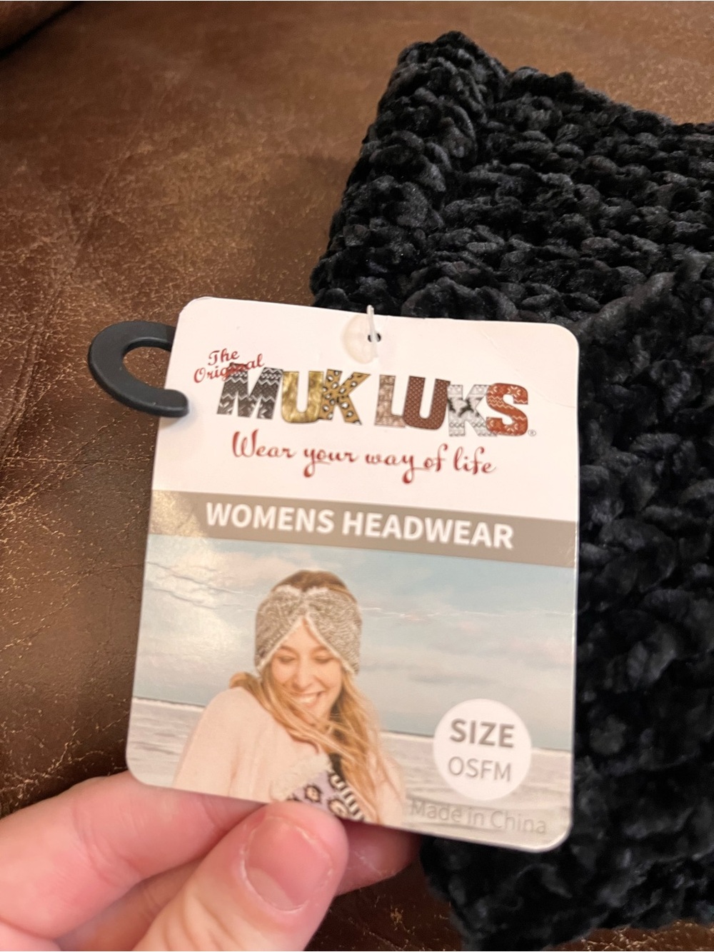 Muk Luks Black Chunky Knit Headband